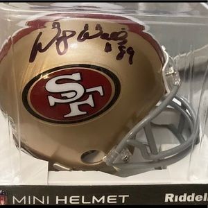 SAN FRANCISCO 49ERS SIGNED WEALEY WALLS #89 RIDDELL MINI HELMET BECKETT BAS